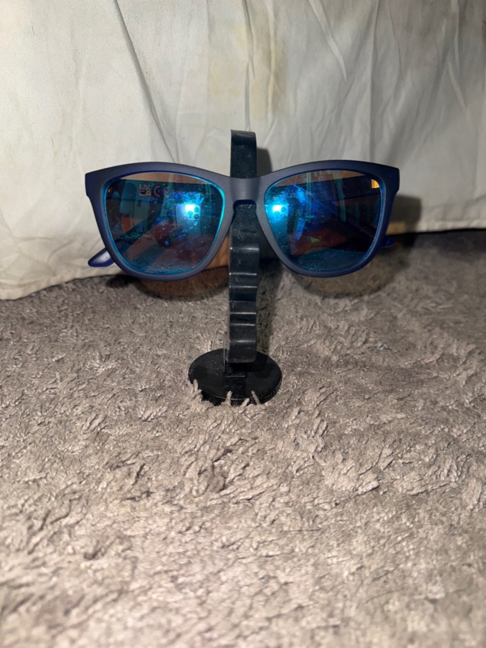 Body Glove Black Frame Sunglasses with Blue Mirrored Lenses